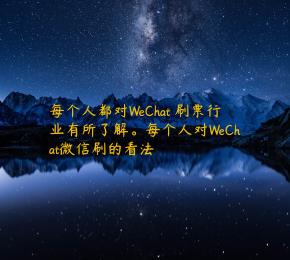 每个人都对WeChat 刷票行业有所了解。每个人对WeChat微信刷的看法